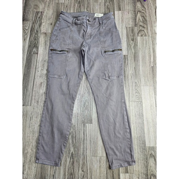 cosmic blue love Pants - Cosmic Blue Love Cargo Pants Jeans Womens 28P Petite Grey Skinny Utility